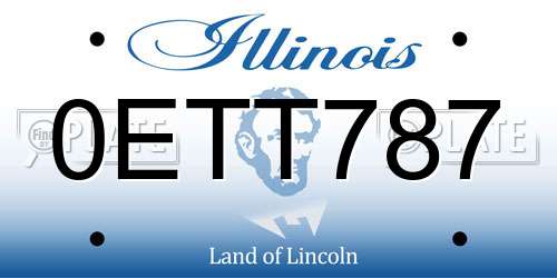 0ETT787 Illinois License Plate