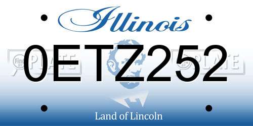 0ETZ252 Illinois License Plate