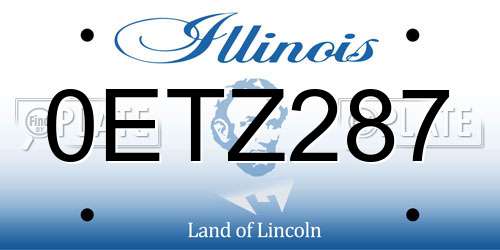 0ETZ287 Illinois License Plate