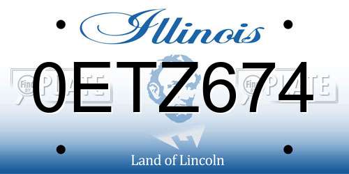 0ETZ674 Illinois License Plate