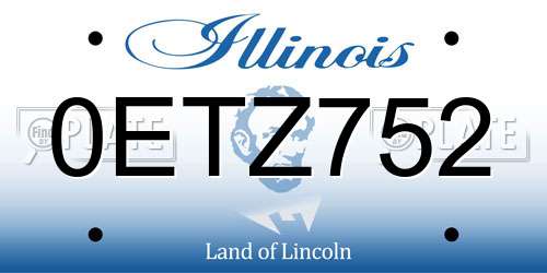 0ETZ752 Illinois License Plate