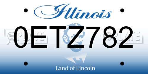 0ETZ782 Illinois License Plate