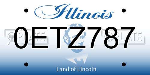 0ETZ787 Illinois License Plate