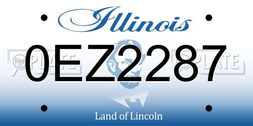 0EZ2287 Illinois License Plate
