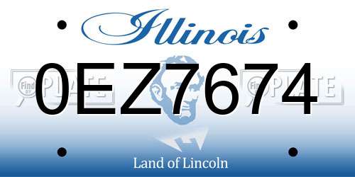 0EZ7674 Illinois License Plate