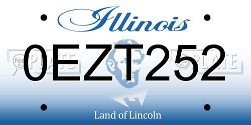 0EZT252 Illinois License Plate