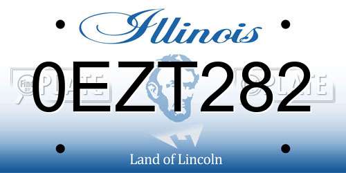 0EZT282 Illinois License Plate
