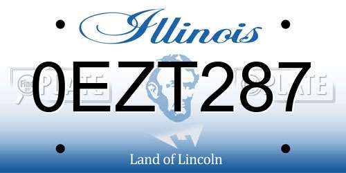 0EZT287 Illinois License Plate