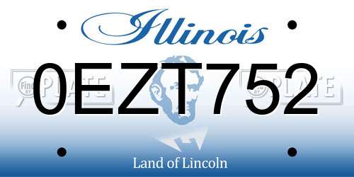 0EZT752 Illinois License Plate