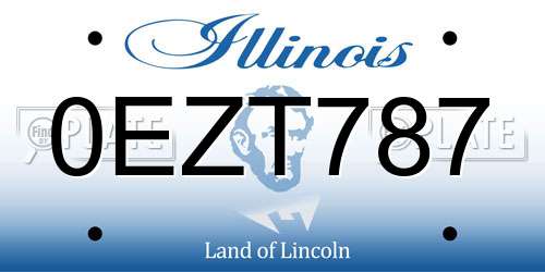 0EZT787 Illinois License Plate
