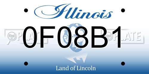 0F08B1 Illinois License Plate