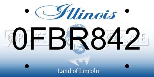 0FBR842 Illinois License Plate