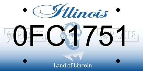 0FC1751 Illinois License Plate