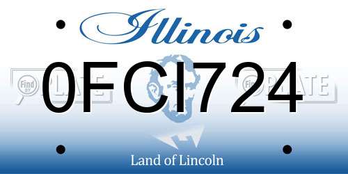 0FCI724 Illinois License Plate