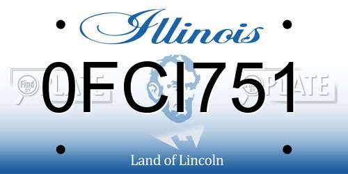 0FCI751 Illinois License Plate