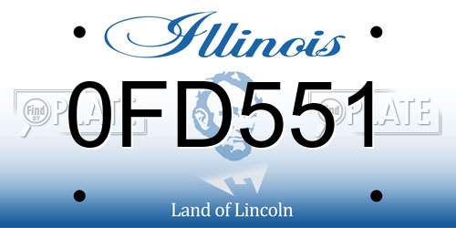 0FD551 Illinois License Plate
