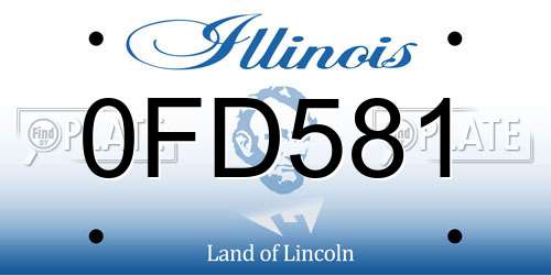 0FD581 Illinois License Plate