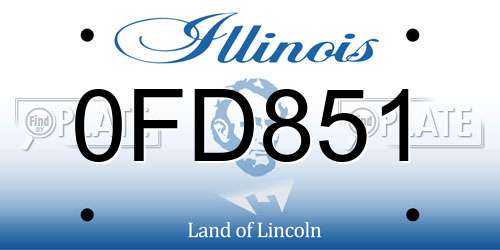0FD851 Illinois License Plate
