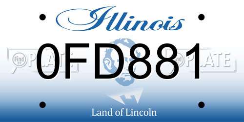 0FD881 Illinois License Plate