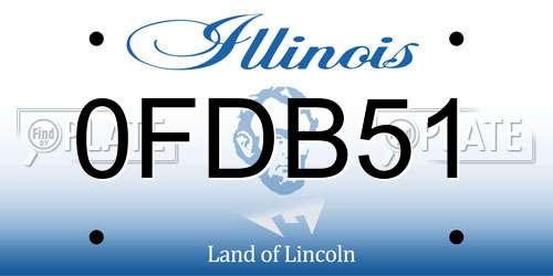 0FDB51 Illinois License Plate
