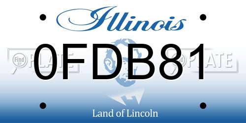 0FDB81 Illinois License Plate