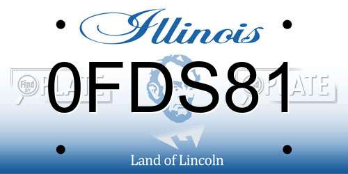 0FDS81 Illinois License Plate
