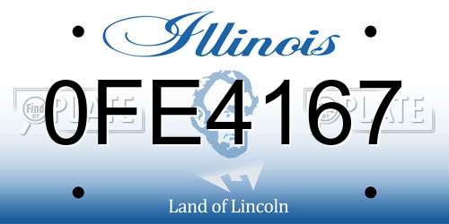 0FE4167 Illinois License Plate