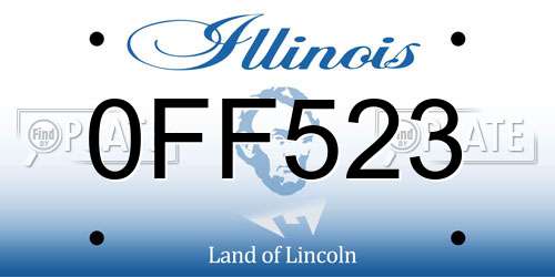 0FF523 Illinois License Plate