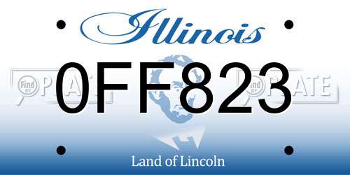 0FF823 Illinois License Plate