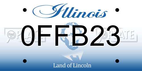 0FFB23 Illinois License Plate