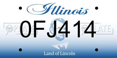 0FJ414 Illinois License Plate