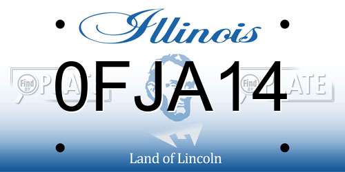 0FJA14 Illinois License Plate