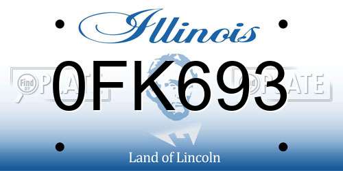 0FK693 Illinois License Plate