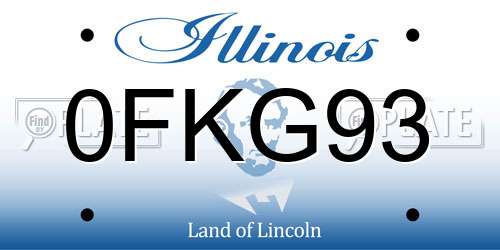 0FKG93 Illinois License Plate