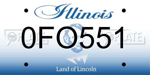 0FO551 Illinois License Plate