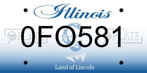 0FO581 Illinois License Plate