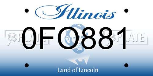 0FO881 Illinois License Plate