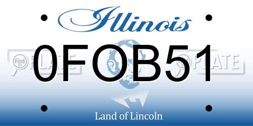 0FOB51 Illinois License Plate