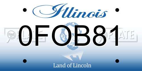 0FOB81 Illinois License Plate