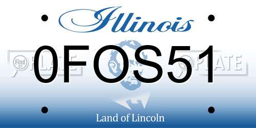 0FOS51 Illinois License Plate