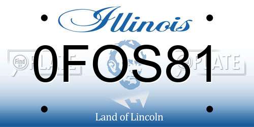 0FOS81 Illinois License Plate