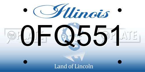 0FQ551 Illinois License Plate