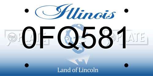 0FQ581 Illinois License Plate