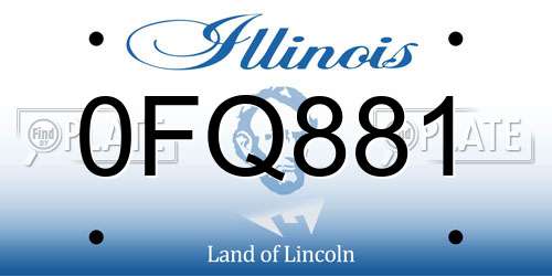 0FQ881 Illinois License Plate