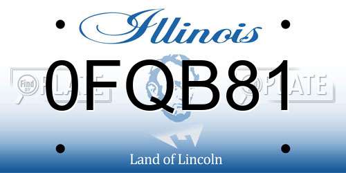 0FQB81 Illinois License Plate