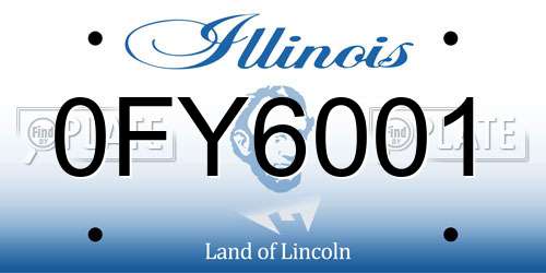 0FY6001 Illinois License Plate