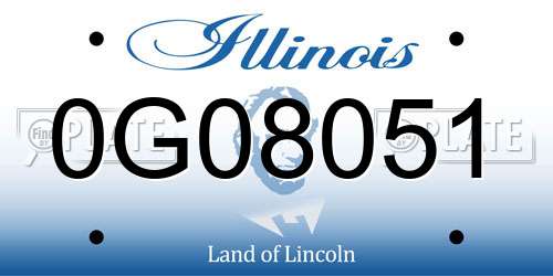 0G08051 Illinois License Plate