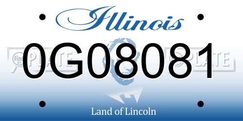 0G08081 Illinois License Plate