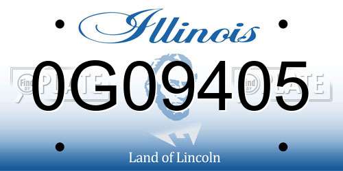 0G09405 Illinois License Plate