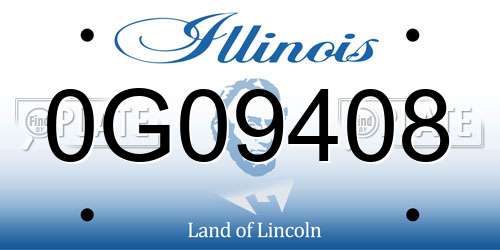0G09408 Illinois License Plate